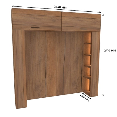 Ниша для кровати с секциями с подсветкой L407.44