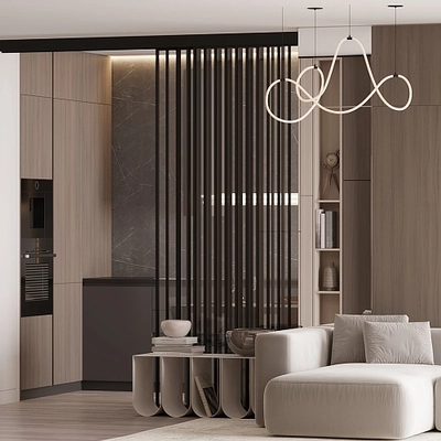 Раздвижная стеклянная перегородка для кухни GRACE 22