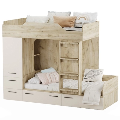 Кровать двухъярусная L906, 90x190 L/R