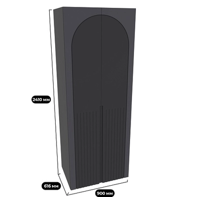 Шкаф 2 дверный, фрезерованные фасады в эмали LE210.60-2
