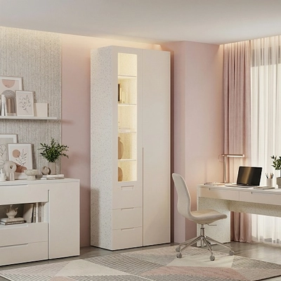 Шкаф комбинированный, фасады в эмали LE215 L/R