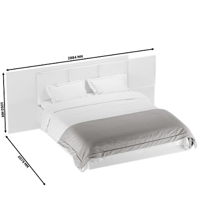 Кровать двуспальная Lazio с парящим эффектом и мягкой спинкой, 160x200