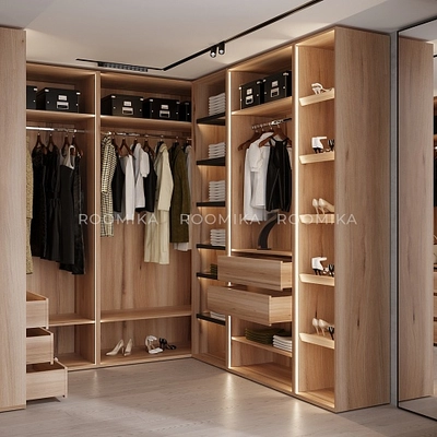 Гардеробная система без фасадов Элементис 6