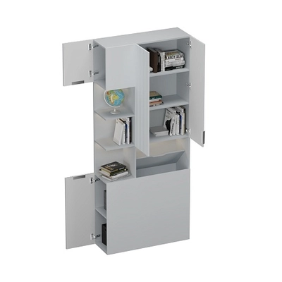 Шкаф с нишей с подсветкой, фрезерованные фасады в эмали LE212.3-90