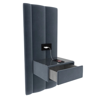 Тумба прикроватная с мягкой панелью с подрозетником ХИЛТОН