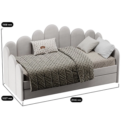 Мягкая кровать-диван ШЕЛЛ, 90x190