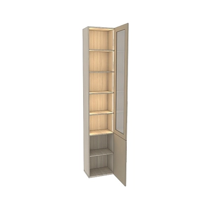 Шкаф книжный со стеклом L241 с подсветкой