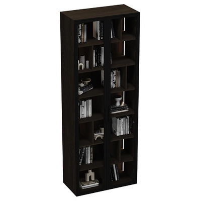 Шкаф-стеллаж со стеклянными фасадами с подсветкой R212