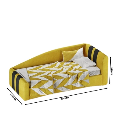 Кровать односпальная мягкая с ящиком для белья ТОКИО, 90x200