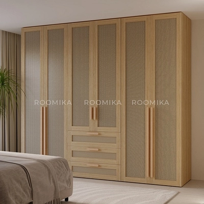 Шкаф двустворчатый, фасады натуральный ротанг L210.60-3