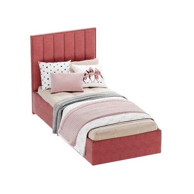 Кровать односпальная мягкая ЛИБЕРТИ с подъемным механизмом, 90x200