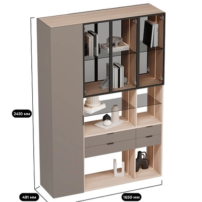 Шкаф-стеллаж для зонирования помещения с подсветкой LGF265.45 L/R