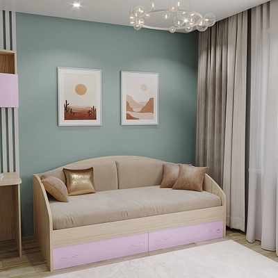 Кровать односпальная с ящиками P902N, 90x190