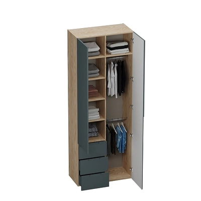 Шкаф комбинированный, фасады в эмали LE215 L/R