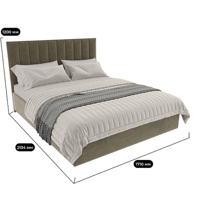 Кровать двуспальная мягкая ЛИБЕРТИ с подъемным механизмом, 160x200