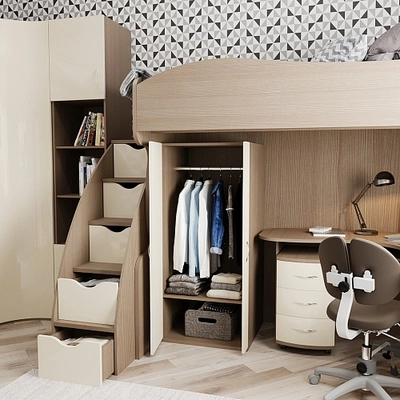 Шкаф низкий P131 для кровати чердака P907