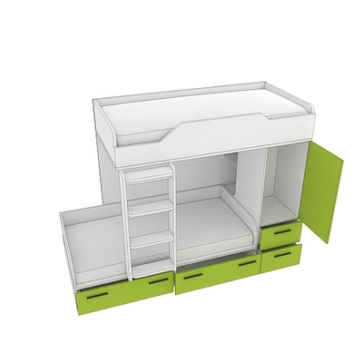 Кровать двухъярусная L906, 90x190 L/R