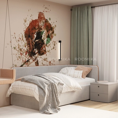 Кровать с подъемным механизмом и ящиком для белья РУБИ М1