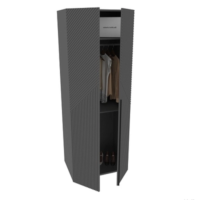 Шкаф 2 дверный, фрезерованные фасады в эмали LE210.60-1