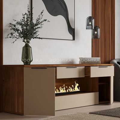 Тумба ТВ напольная с электрокамином L550.450