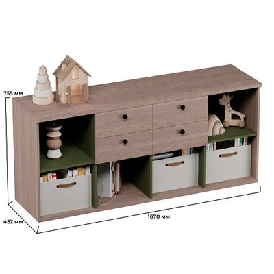 Cтеллаж для игрушек с ящиками L405