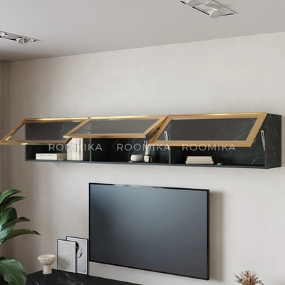 Антресоль с двумя откидными стеклянными дверями R324.35ST