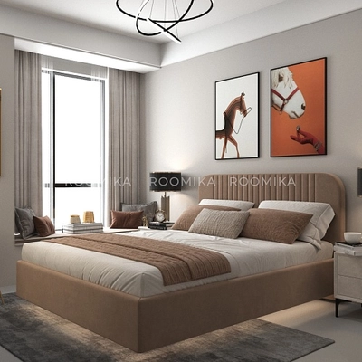 Кровать двуспальная мягкая ФЛАЙ с подъемным механизмом, 160x200