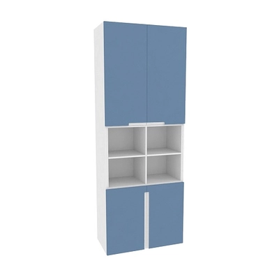 Шкаф книжный с нишей, фасады в эмали LE216