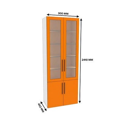 Шкаф книжный со стеклом L214S с подсветкой