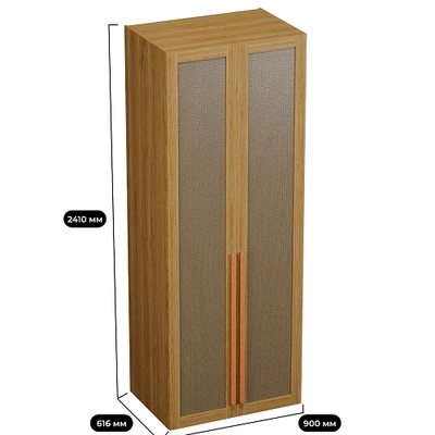 Шкаф двустворчатый, фасады натуральный ротанг  L210.60-4