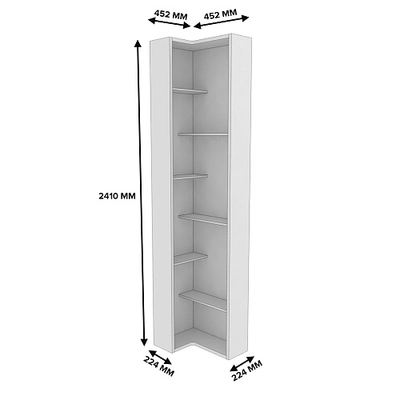 Стеллаж завершающий угловой L230