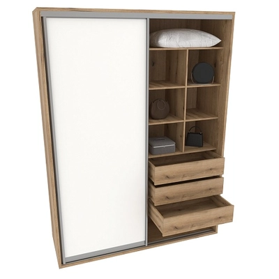 Шкаф-купе ХG180.60-2, профиль INTEGRO, фасад МДФ/зеркало серебро