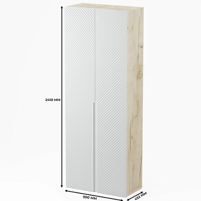 Шкаф 2 дверный, фрезерованные фасады в эмали LE210.44-1