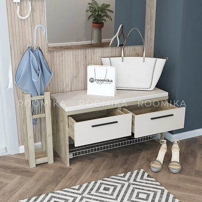 Тумба с 2 ящ. и полкой для обуви L462