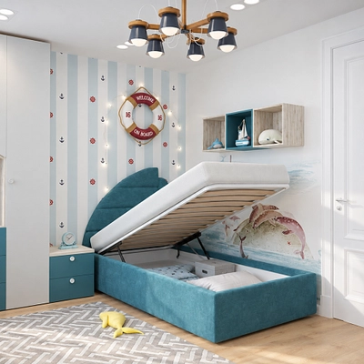 Кровать мягкая ПАРУС с подъемным механизмом, 120x200