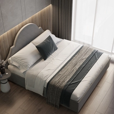 Кровать двуспальная мягкая ЛЮЦИЯ с подъемным механизмом, 160x200