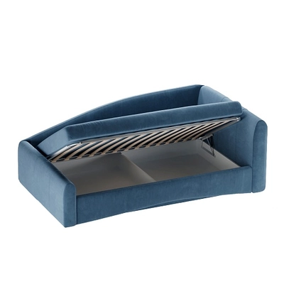 Кровать односпальная мягкая с ящиком для белья ТОКИО, 90x190