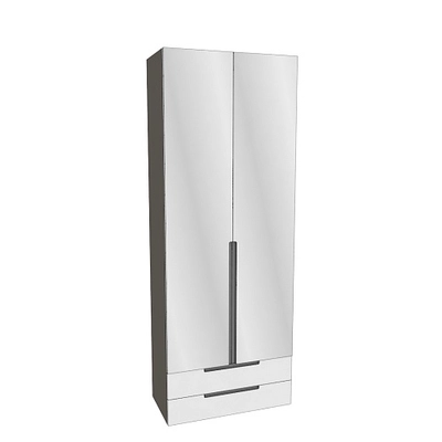 Шкаф 2 дверный с ящиками с зеркалом, фасады в эмали LE211.44Z