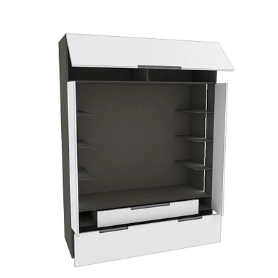 Секция для ТV с подсветкой, фасады в эмали LE406.60