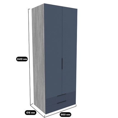Шкаф двухдверный с ящиками глубокий, фасады в эмали LE211.60