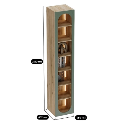 Шкаф-стеллаж с фальш-панелью МДФ с подсветкой LG223.3