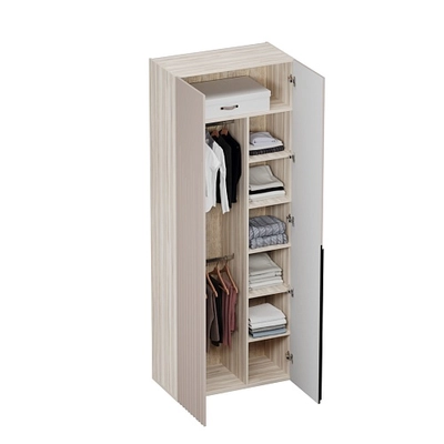 Шкаф 2 дверный, фрезерованные фасады в эмали LE210.44-4