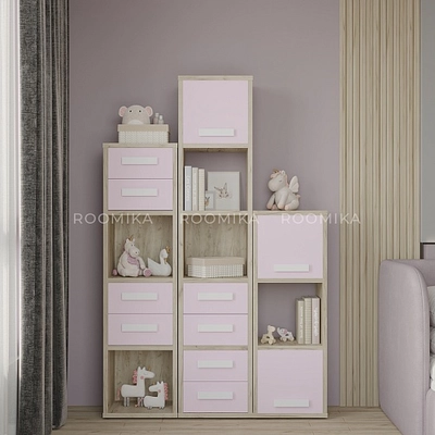 Стеллаж сквозной книжный на 12 ниш с ящиками E803,E804,E805