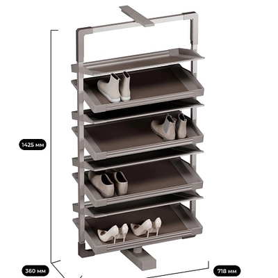 ALFA Поворотно-выдвижная обувница, 8 полок, FRM5814.08.01