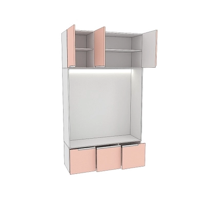 Шкаф с нишей и сидушкой с подсветкой L412.44