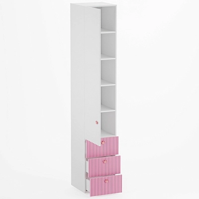 Шкаф однодверный с ящиками, фасады в эмали LE223