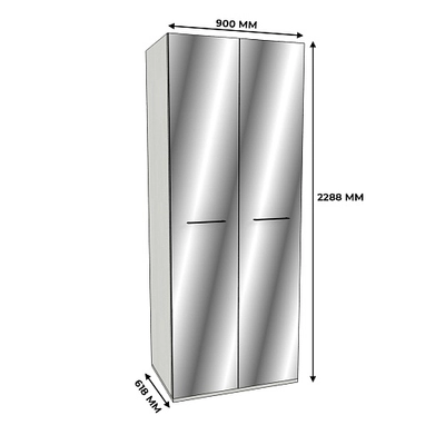 Шкаф двустворчатый зеркалом, фасады МДФ CG-210.60Z