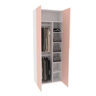 Шкаф двухдверный узкий, фасады в эмали LE210.44-4