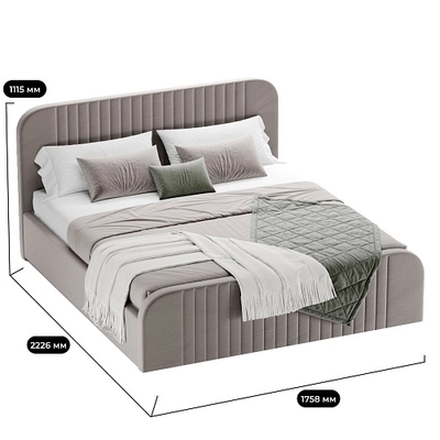 Кровать двуспальная мягкая МАЛЬТА с подъемным механизмом, 180x200