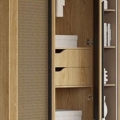 Шкафная группа, фасады натуральный ротанг Лацио 17